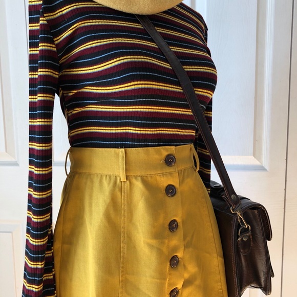 Yellow Button Up Skirt - Picture 8 of 9